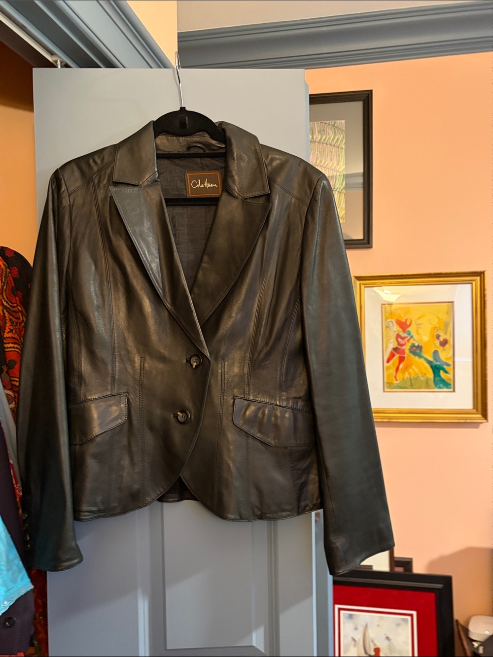 Cole Haan Black Leather Women's Blazer